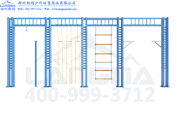 直线型豪华四面体高空拓展器材